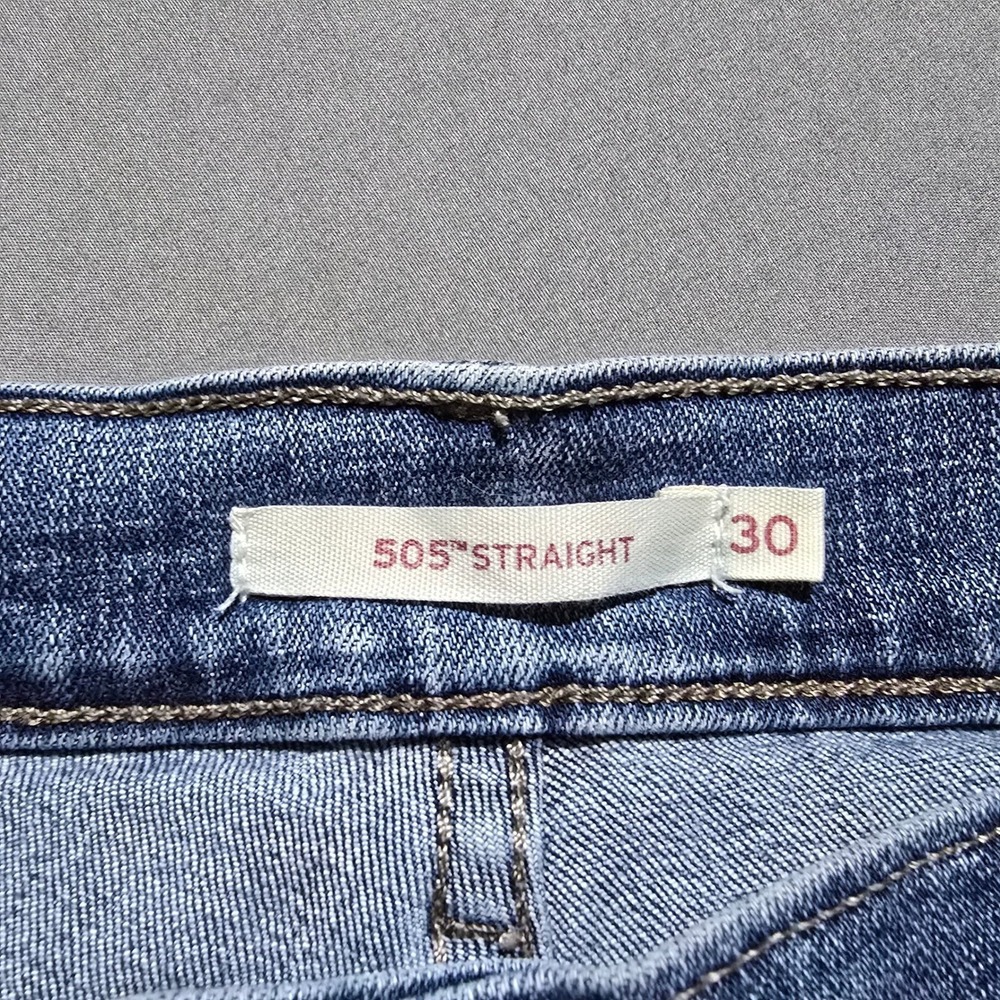 Levi's 505‎ Straight Jeans Womens 30 Blue Floral Embroidered Medium Wash Denim - Picture 7 of 11